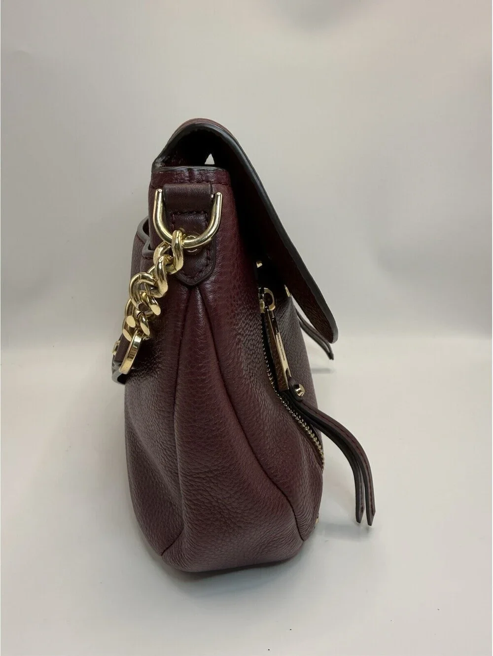 Michael Kors Burgundy Messenger Leather Shoulder Bag